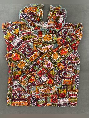 Misha And Puff Multicolor Floral Patchwork Ruffle Top